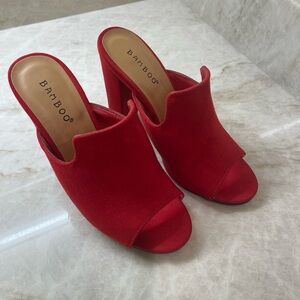BAMBOO Scarlet Open-Toe Mules